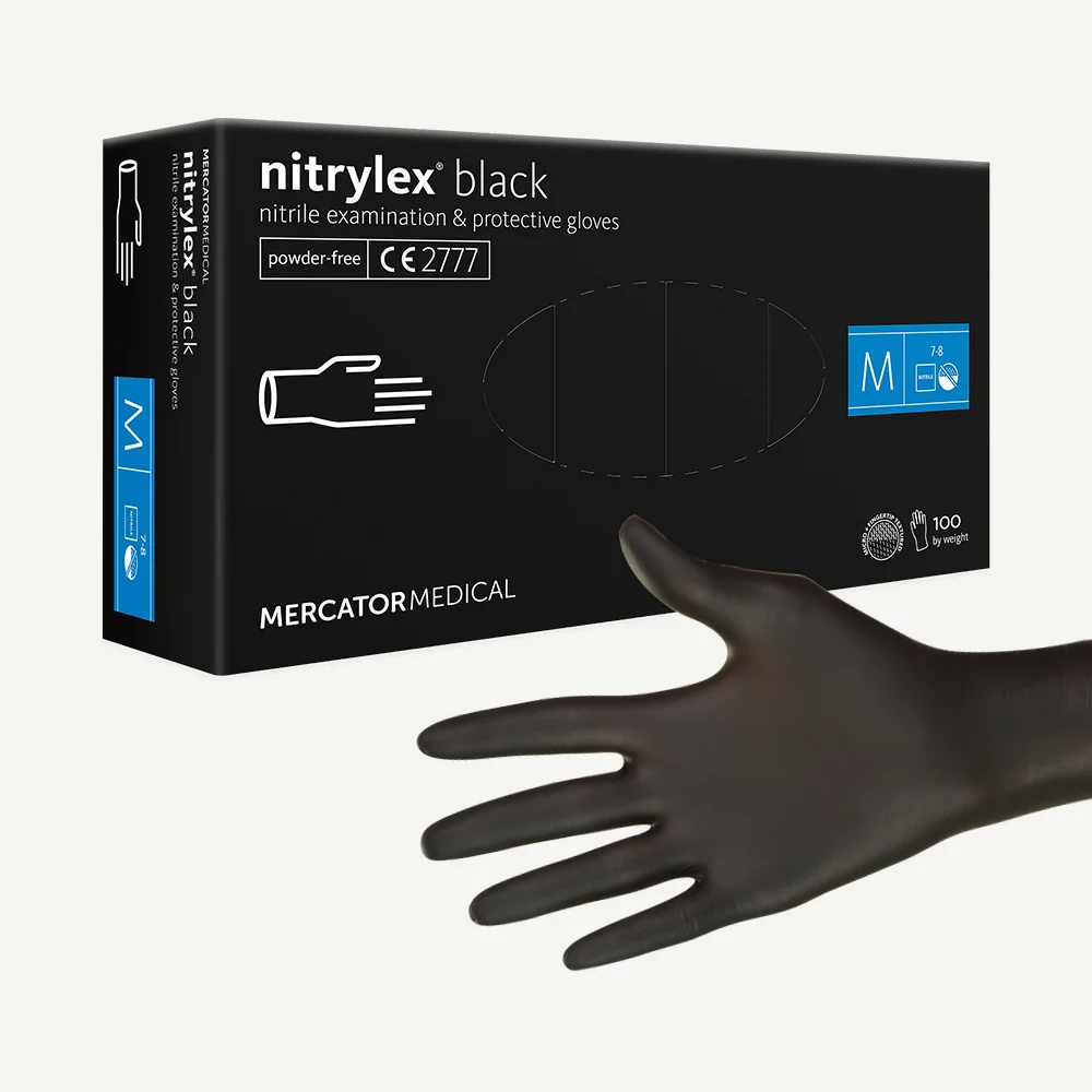 Nitrylex black M - nitrile powder-free gloves